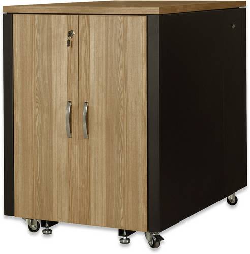Digitus 19 Zoll Serverschrank (B x H x T) 750 x 1000 x 1130mm 17 HE Schwarz (RAL 9005), Teakholz