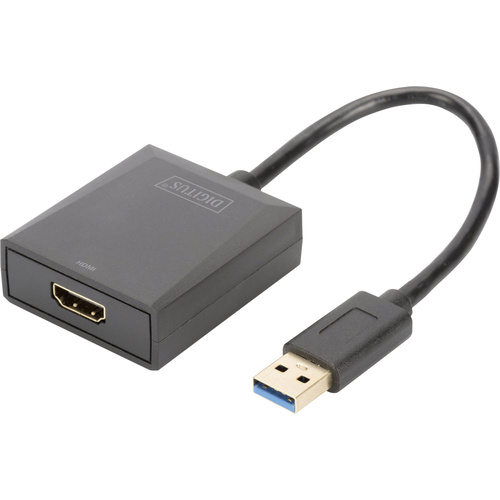 Digitus DA-70841 HDMI / USB 3.2 Gen 1 (USB 3.0) Adapter [1x USB 3.2 Gen 1 Stecker A (USB 3.0) - 1x HDMI-Buchse] Schwarz Geschirmt