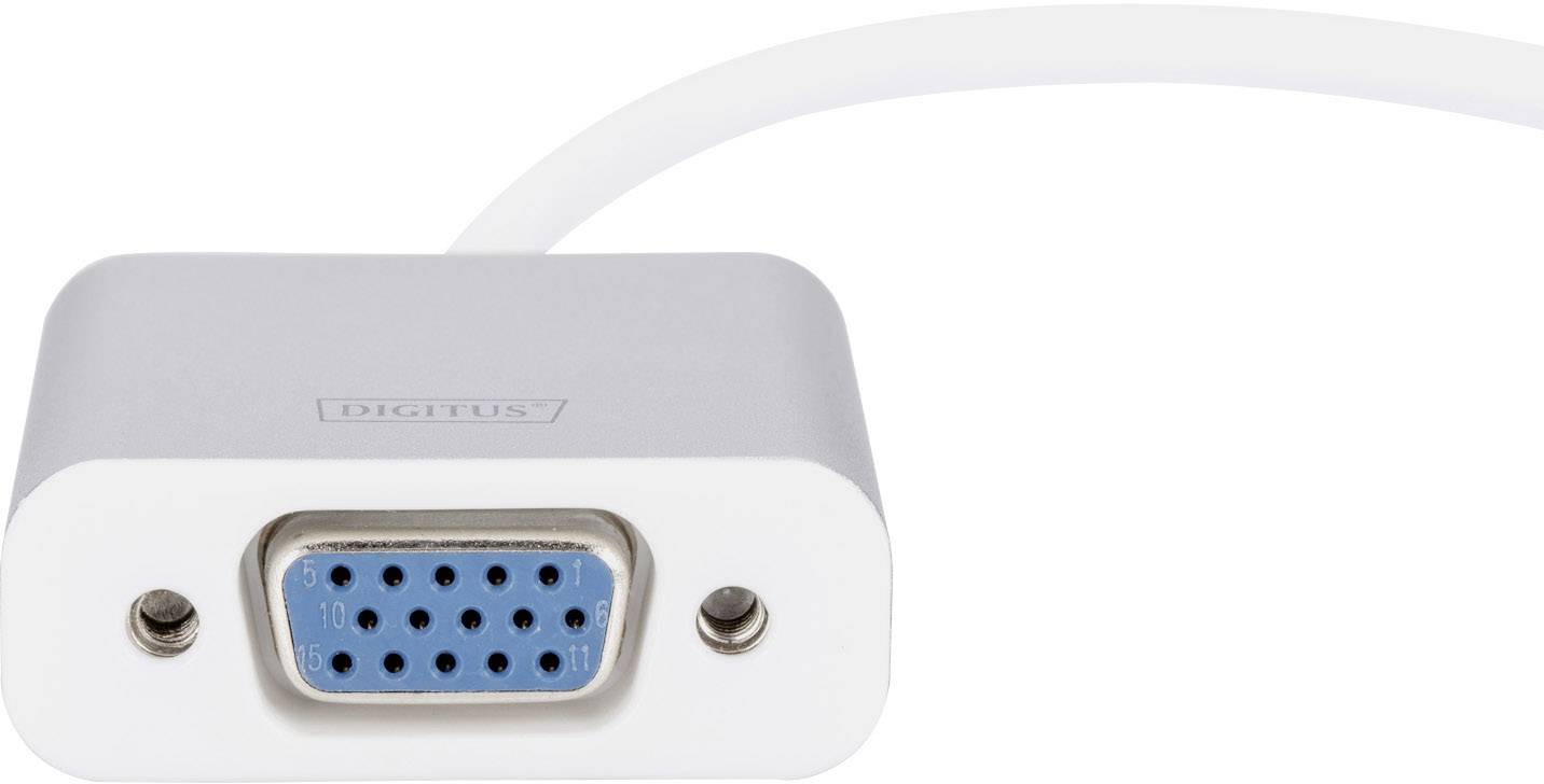 Digitus DA-70837 USB 3.2 Gen 1 (USB 3.0) / VGA Adapter [1x USB 3.2 Gen 1 Stecker C (USB 3.0) - 1x VGA-Buchse] Alusilber Geschirmt 20.00 cm