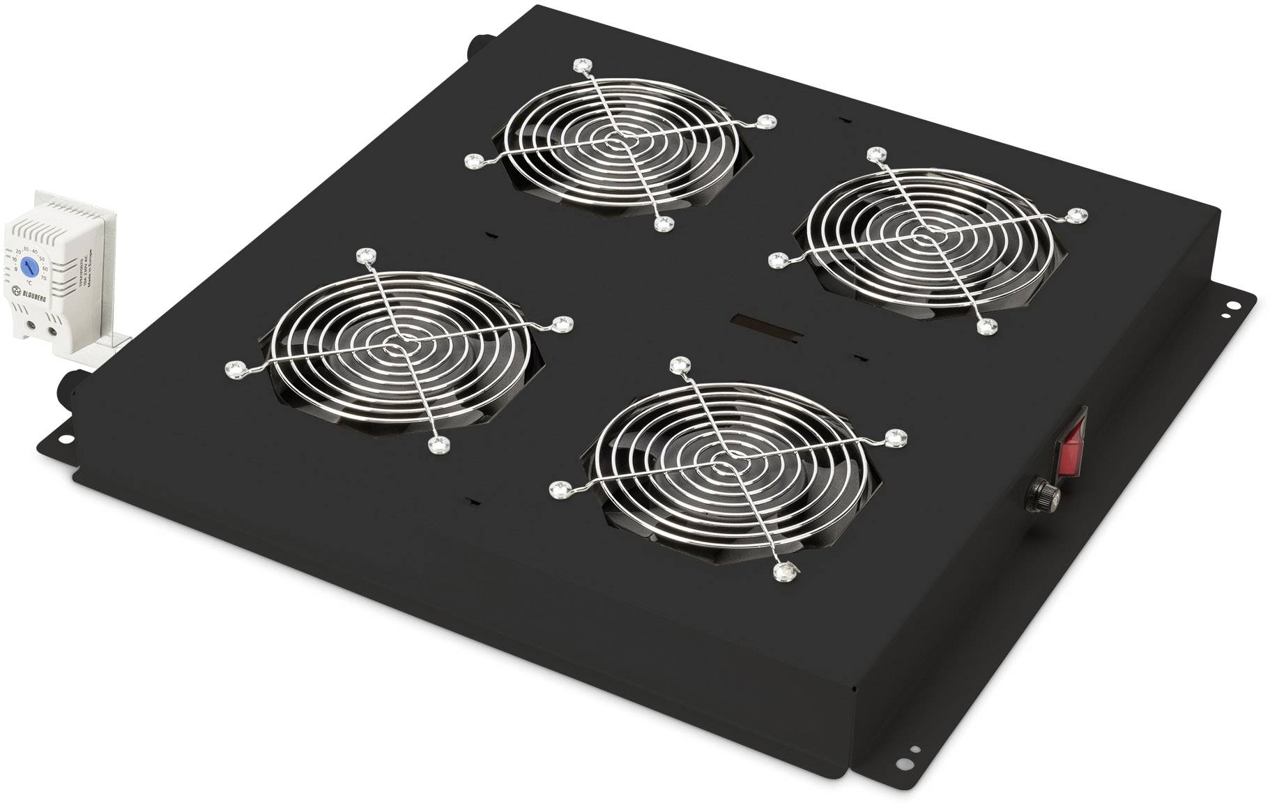 Digitus DN-19 FAN-4-B-N 19 Zoll 4 x Netzwerkschrank-Lüfter 1 HE Festeinbau, mit Schalter Geeignet für Schranktiefe: ab 600mm