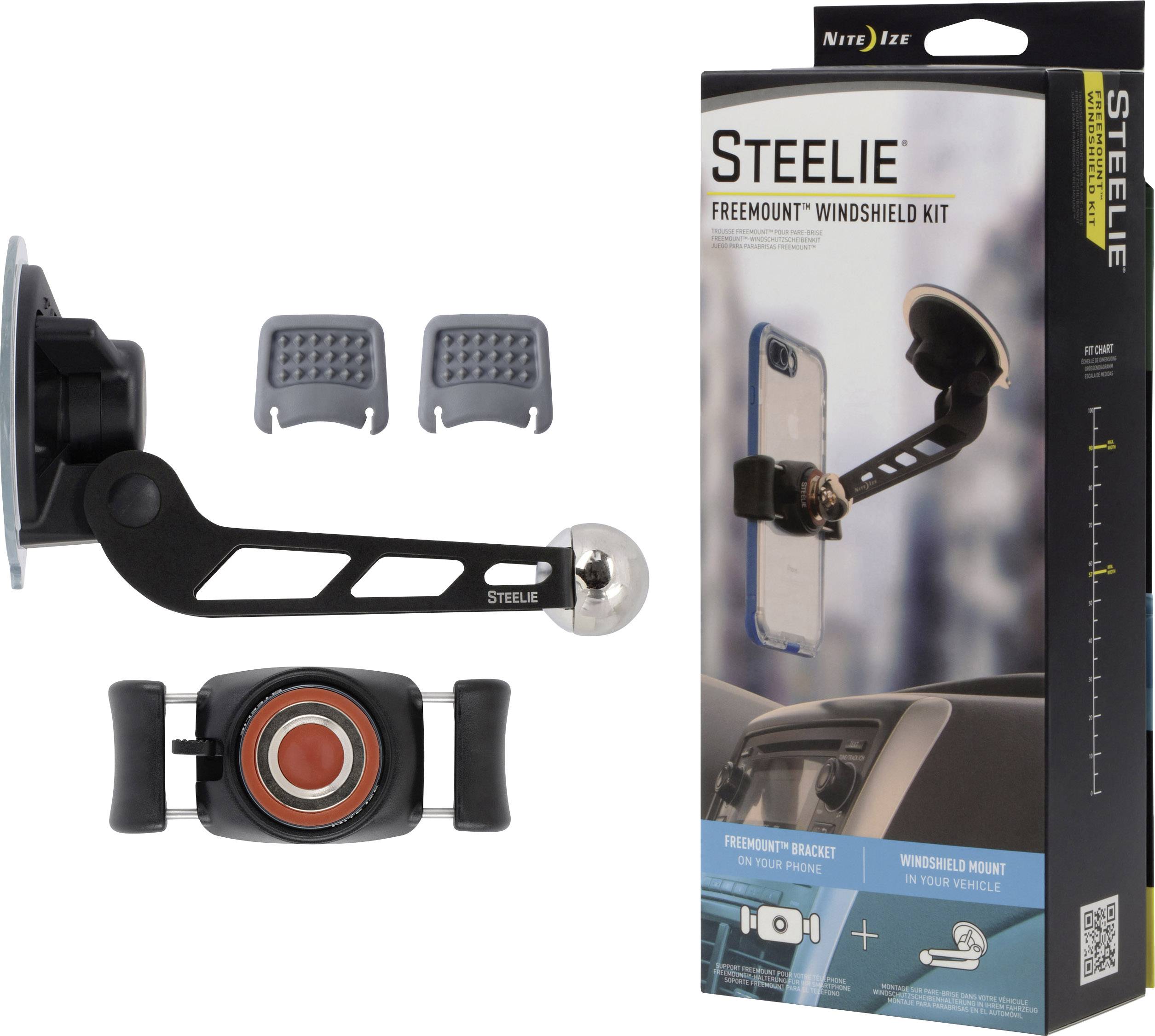 NITE Ize Steelie FreeMount Windshield Kit Saugnapf Handy-Kfz-Halterung 360° drehbar 57 - 90 mm