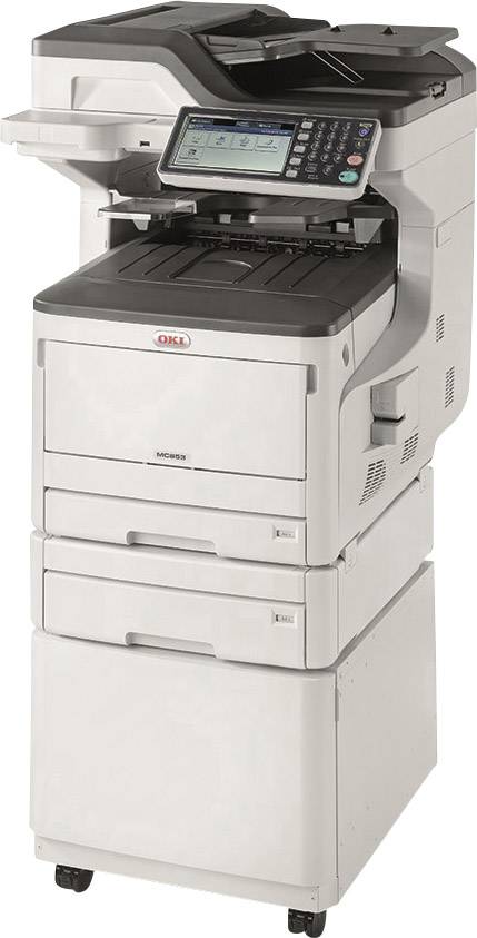 OKI MC853dn Multifunktionsdrucker Laser Farbe A3 Drucker, Scanner, Kopierer, Fax LAN, Duplex, Duplex-ADF