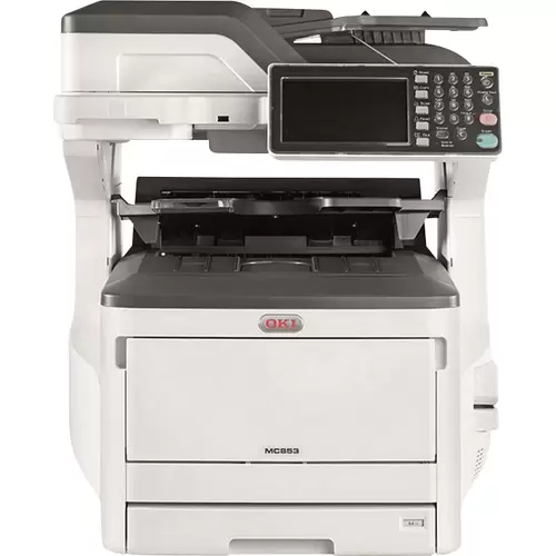 OKI MC853dn Multifunktionsdrucker Laser Farbe A3 Drucker, Scanner, Kopierer, Fax LAN, Duplex, Duplex-ADF OKI MC853dn Multifunktionsdrucker Laser Farbe A3 Drucker, Scanner, Kopierer, Fax LAN, Duplex, Duplex-ADF
