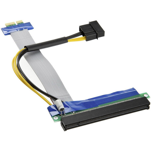 Kolink PCIe Riser Kabel PCIe x1 Stecker, PCIe x16 Buchse, 4pol. Molex Strom Stecker 0.19 m CB-106-O
