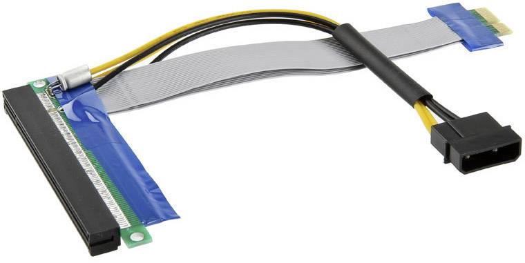 Kolink PCIe Riser Kabel PCIe x1 Stecker, PCIe x16 Buchse, 4pol. Molex Strom Stecker 0.19 m CB-106-OK
