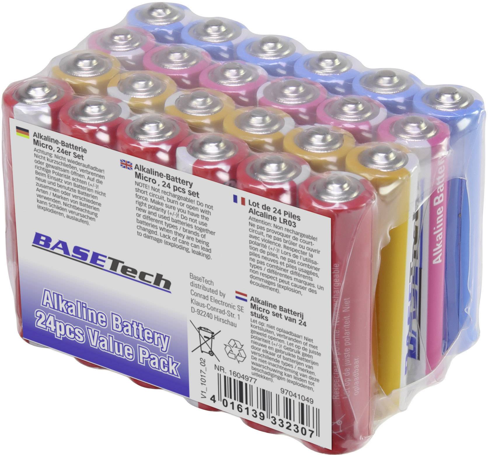 Basetech Micro (AAA)-Batterie Alkali-Mangan 1170 mAh 1.5 V 24 St.