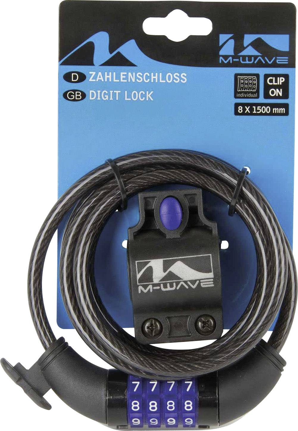 M-Wave DS 8.15 Kabelschloss Schwarz Zahlenschloss