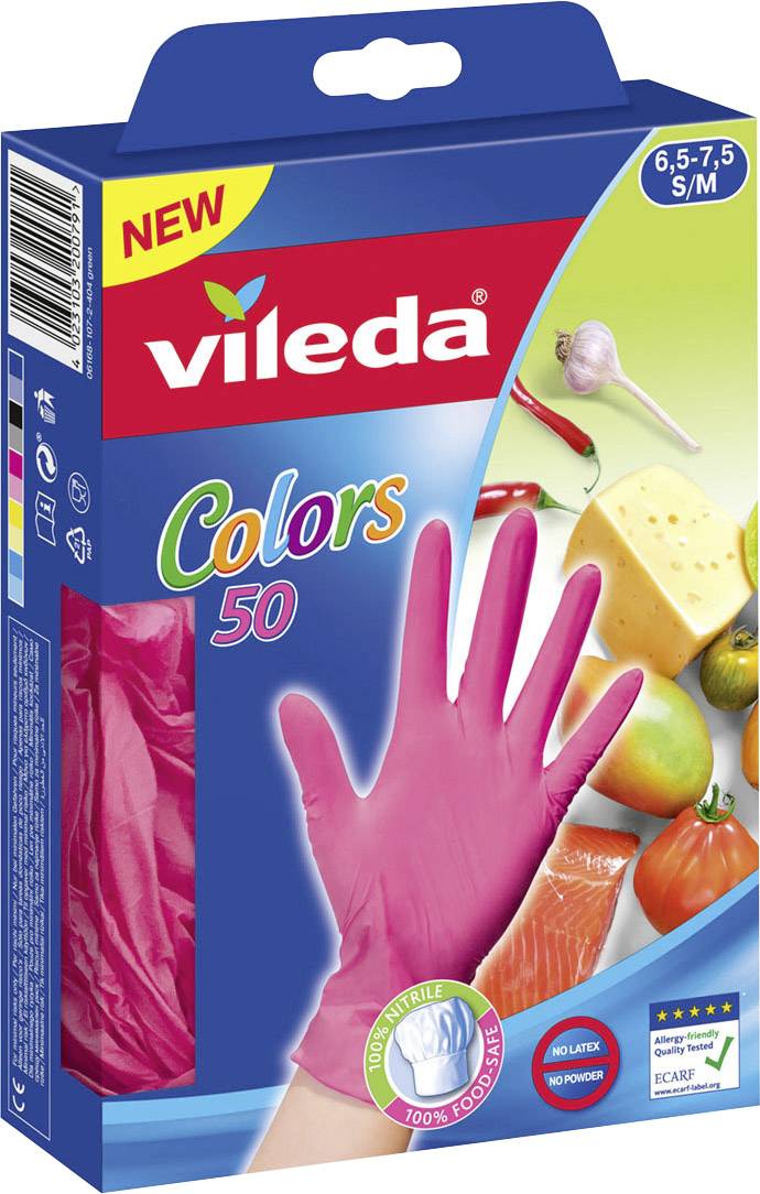 Vileda Einmalhandschuhe Colors Nitril S/M 50 Stück