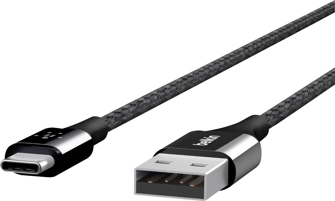Belkin USB 2.0 Anschlusskabel [1x USB-C™ Stecker - 1x USB 2.0 Stecker A] 1.20m Schwarz beidseitig verwendbarer Stecker