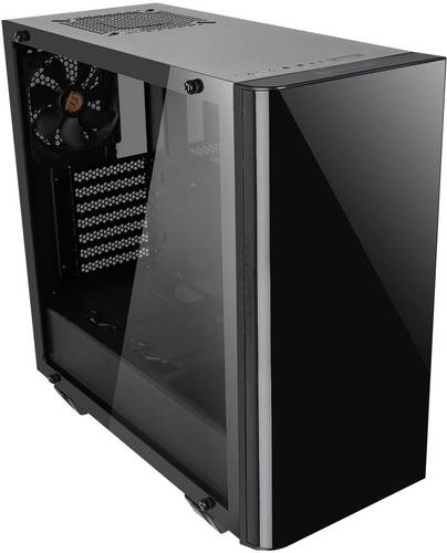 Thermaltake View 21 TG Midi-Tower PC-Gehäuse Schwarz 1 vorinstallierter Lüfter, Seitenfenster, Sta