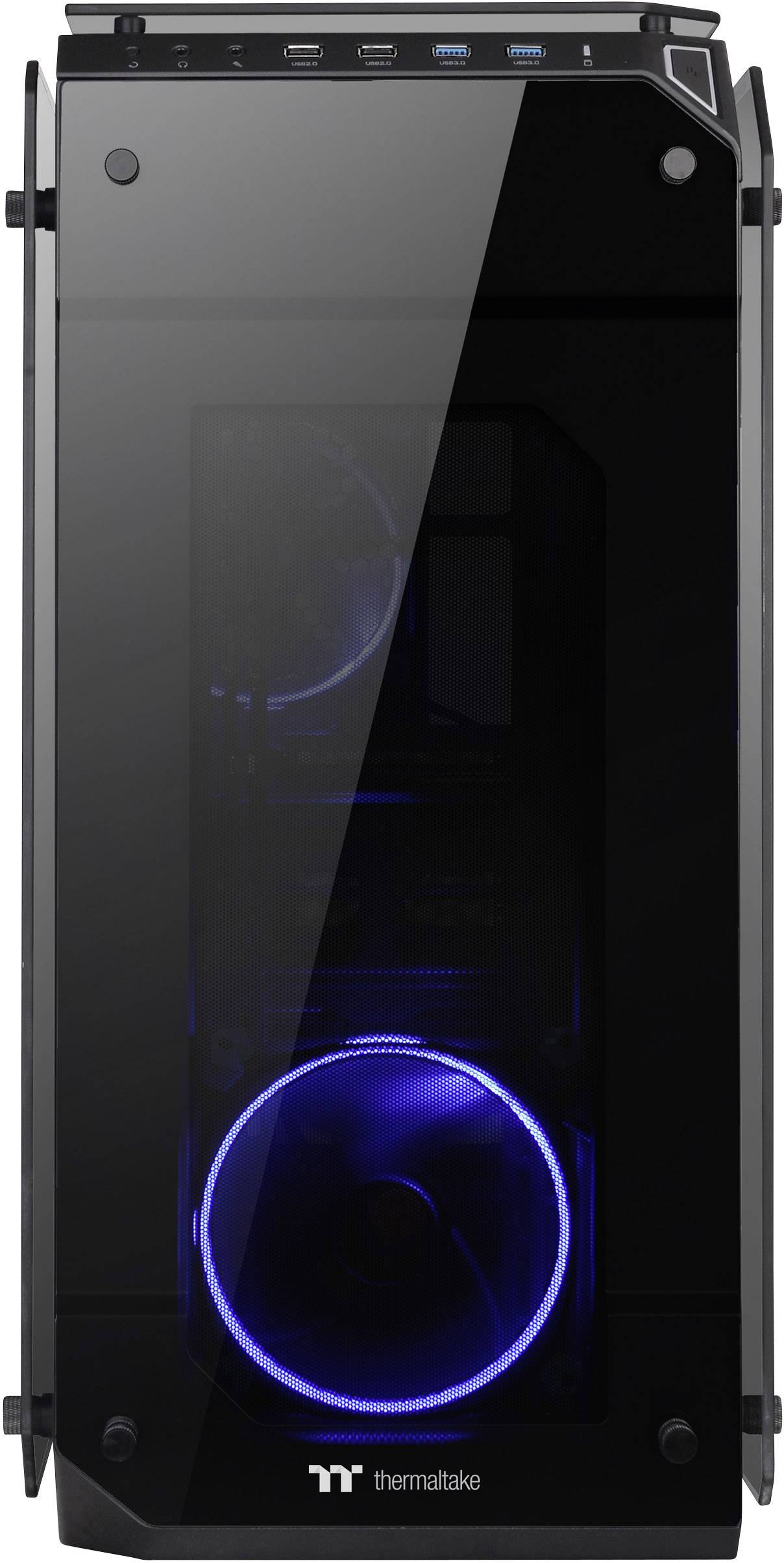 Thermaltake View 71 TG Midi-Tower PC-Gehäuse Schwarz 2 Vorinstallierte LED Lüfter, Seitenfenster, Staubfilter