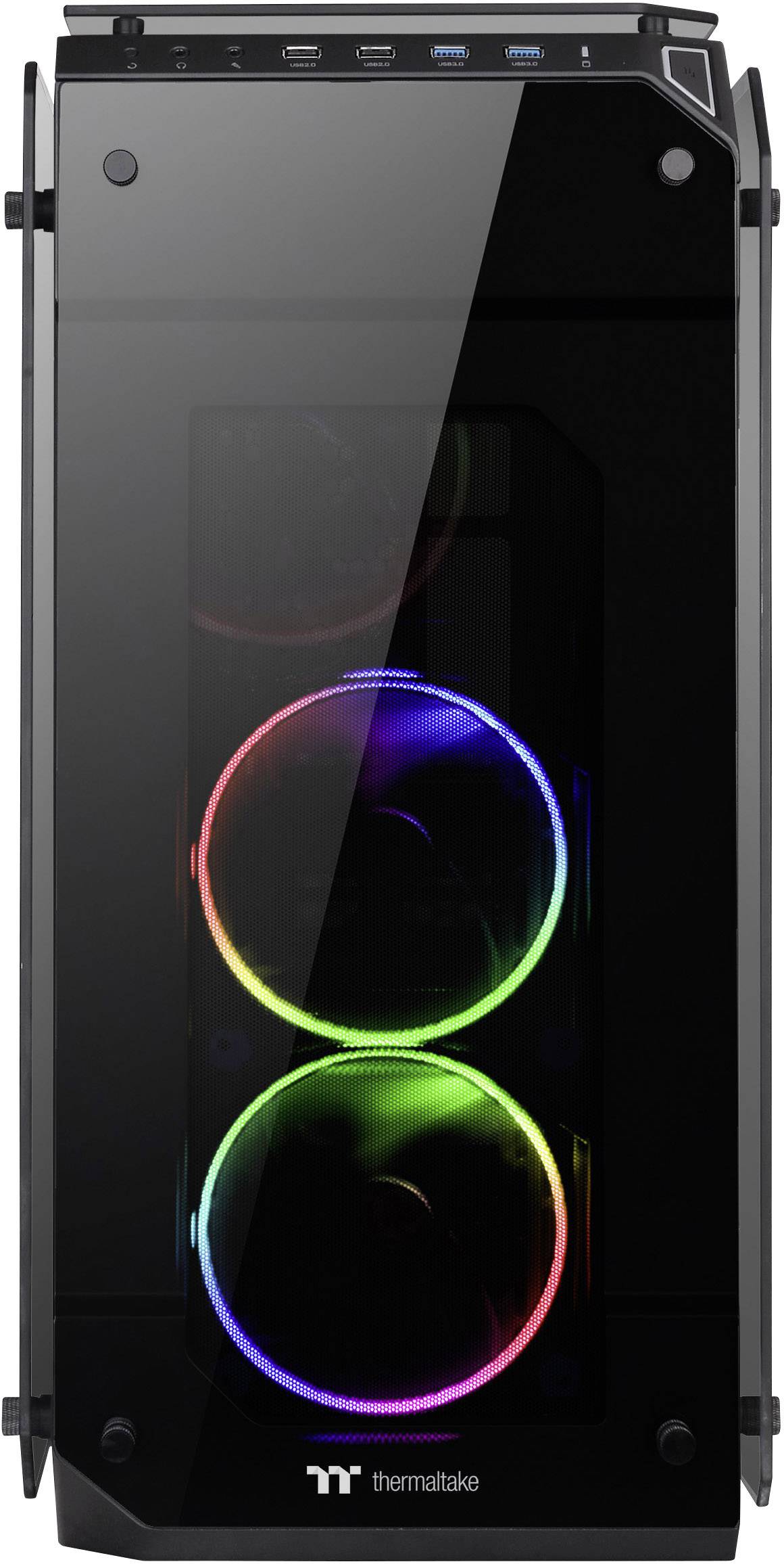 Thermaltake View 71 TG Midi-Tower PC-Gehäuse Schwarz 2 vorinstallierte Lüfter, Seitenfenster, Staubfilter