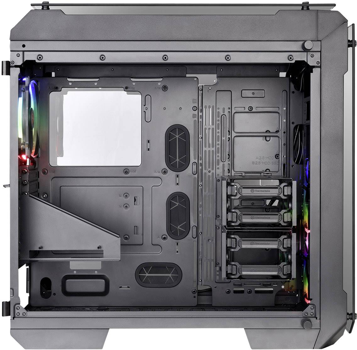Thermaltake View 71 TG Midi-Tower PC-Gehäuse Schwarz 2 vorinstallierte Lüfter, Seitenfenster, Staubfilter