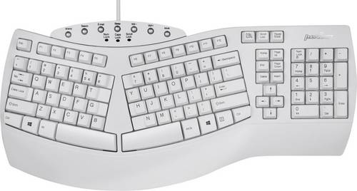 Perixx Periboard-512 USB Tastatur Deutsch, QWERTZ Weiß Ergonomisch