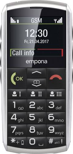 Emporia Classic V26 Senioren-Handy mit Ladestation, SOS Taste Silber
