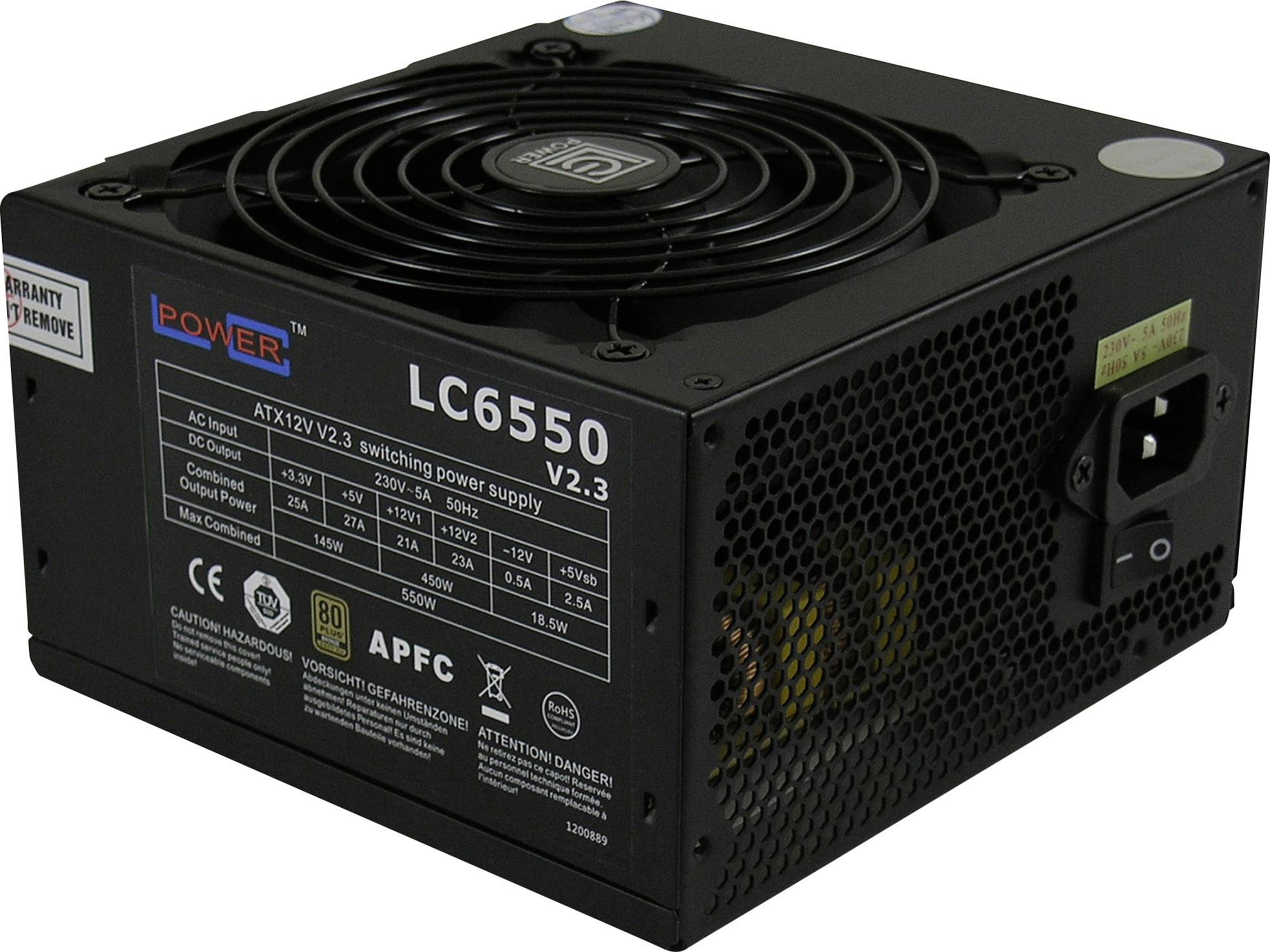 LC Power LC6550 V2.3 PC Netzteil 550 W ATX 80PLUS® Bronze