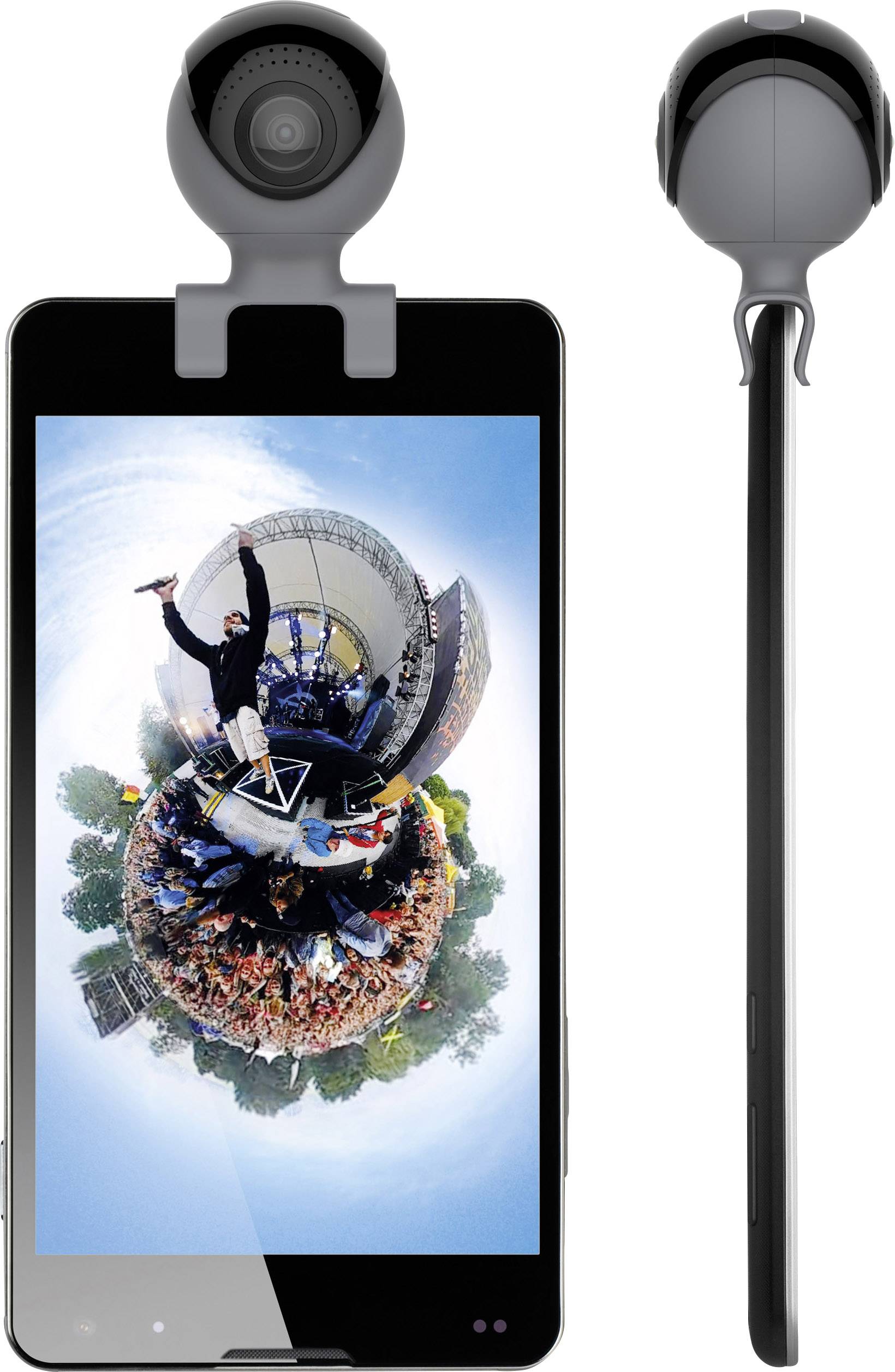 GoXtreme 360° Android 360 Grad Panorama-Kamera Schwarz, Grau Gehäuse (Body), inkl. Tasche 360°