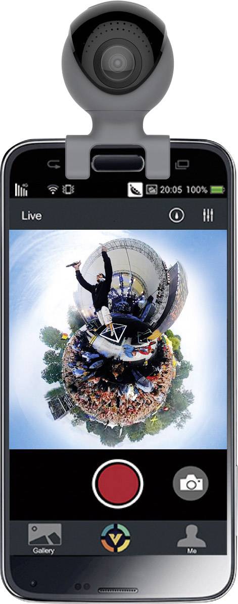 GoXtreme 360° Android 360 Grad Panorama-Kamera Schwarz, Grau Gehäuse (Body), inkl. Tasche 360°
