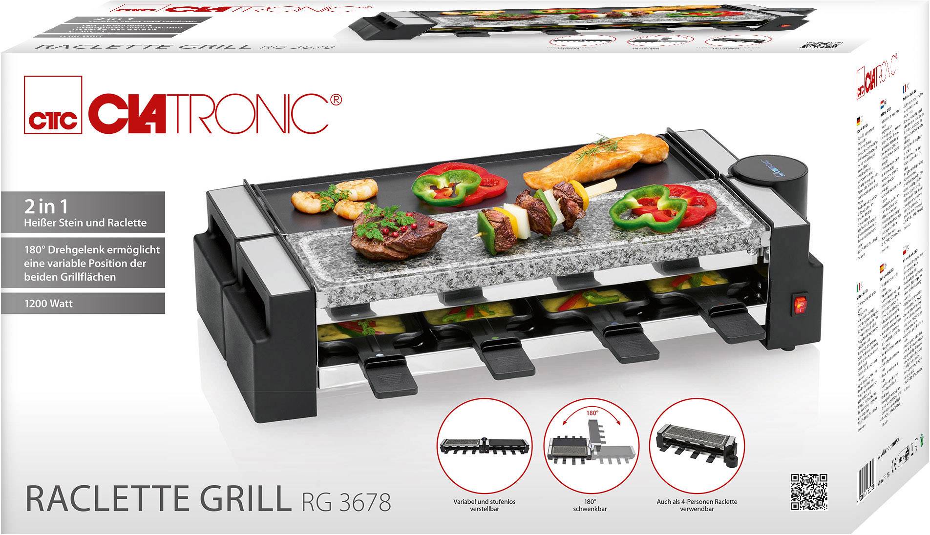 Clatronic RG 3678 Raclette Schwarz