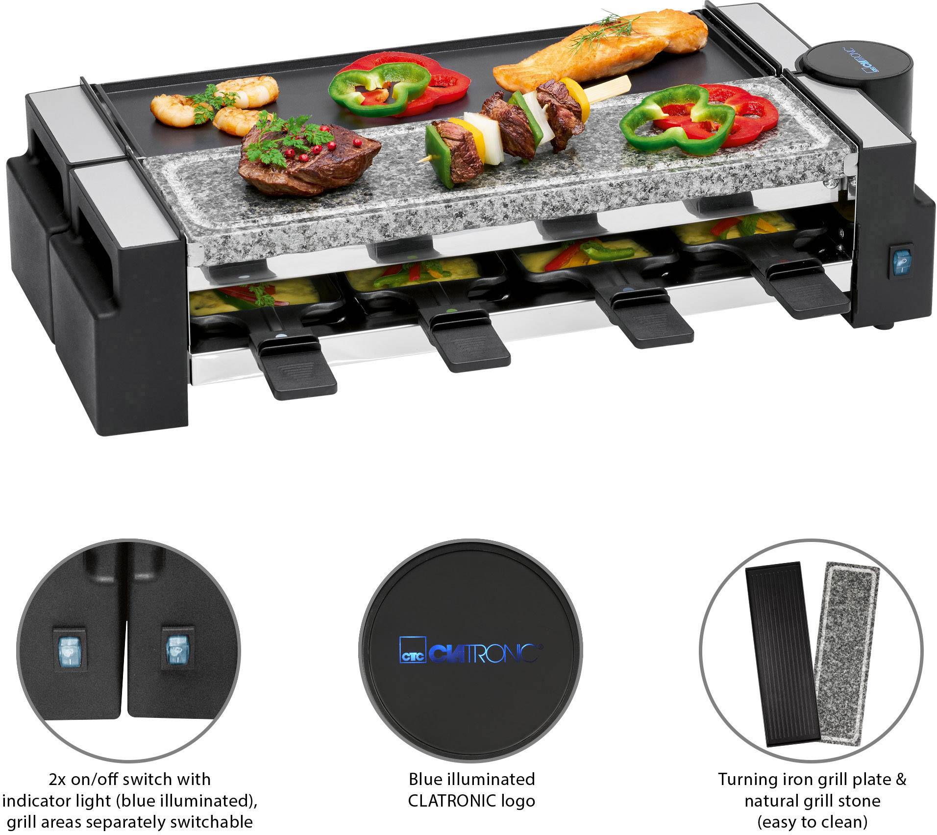 Clatronic RG 3678 Raclette Schwarz