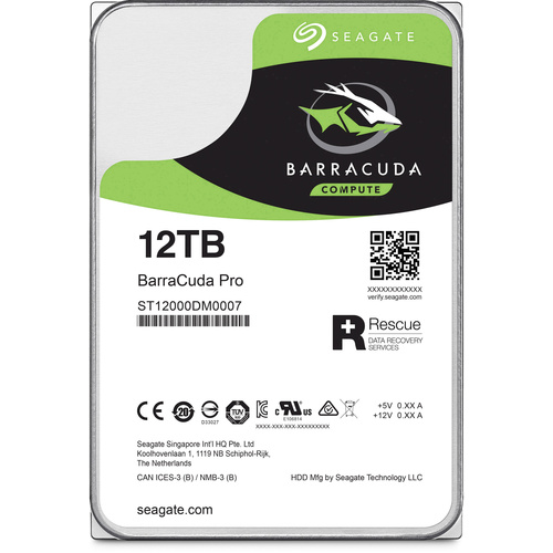 Seagate ST12000DM0007 Interne Festplatte 8.9 cm (3.5 Zoll) 12 TB BarraCuda Pro Bulk