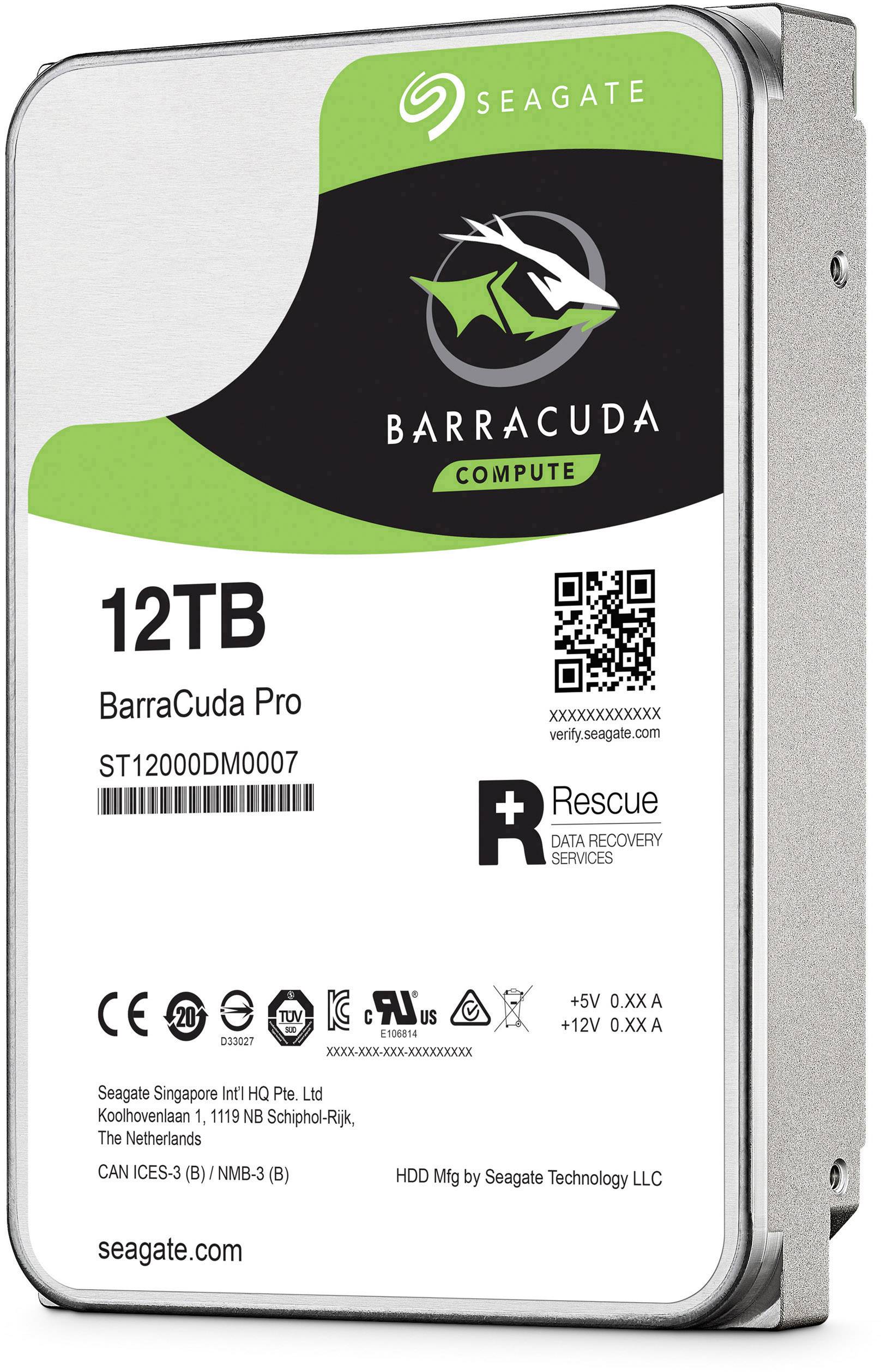 Seagate BarraCuda Pro 12 TB Interne Festplatte 8.9 cm (3.5 Zoll) ST12000DM0007 Bulk