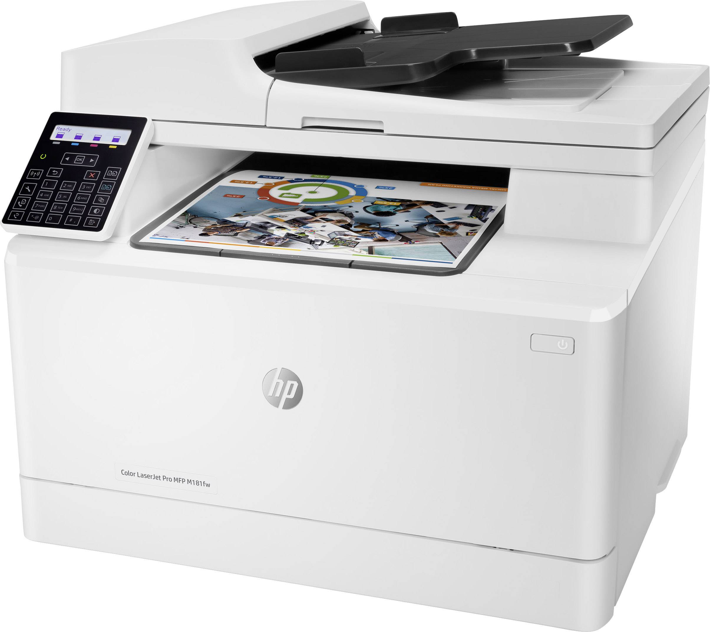 HP Color LaserJet Pro MFP M181fw Multifunktionsdrucker Laser Farbe A4 Drucker, Scanner, Kopierer, Fax LAN, WLAN, ADF