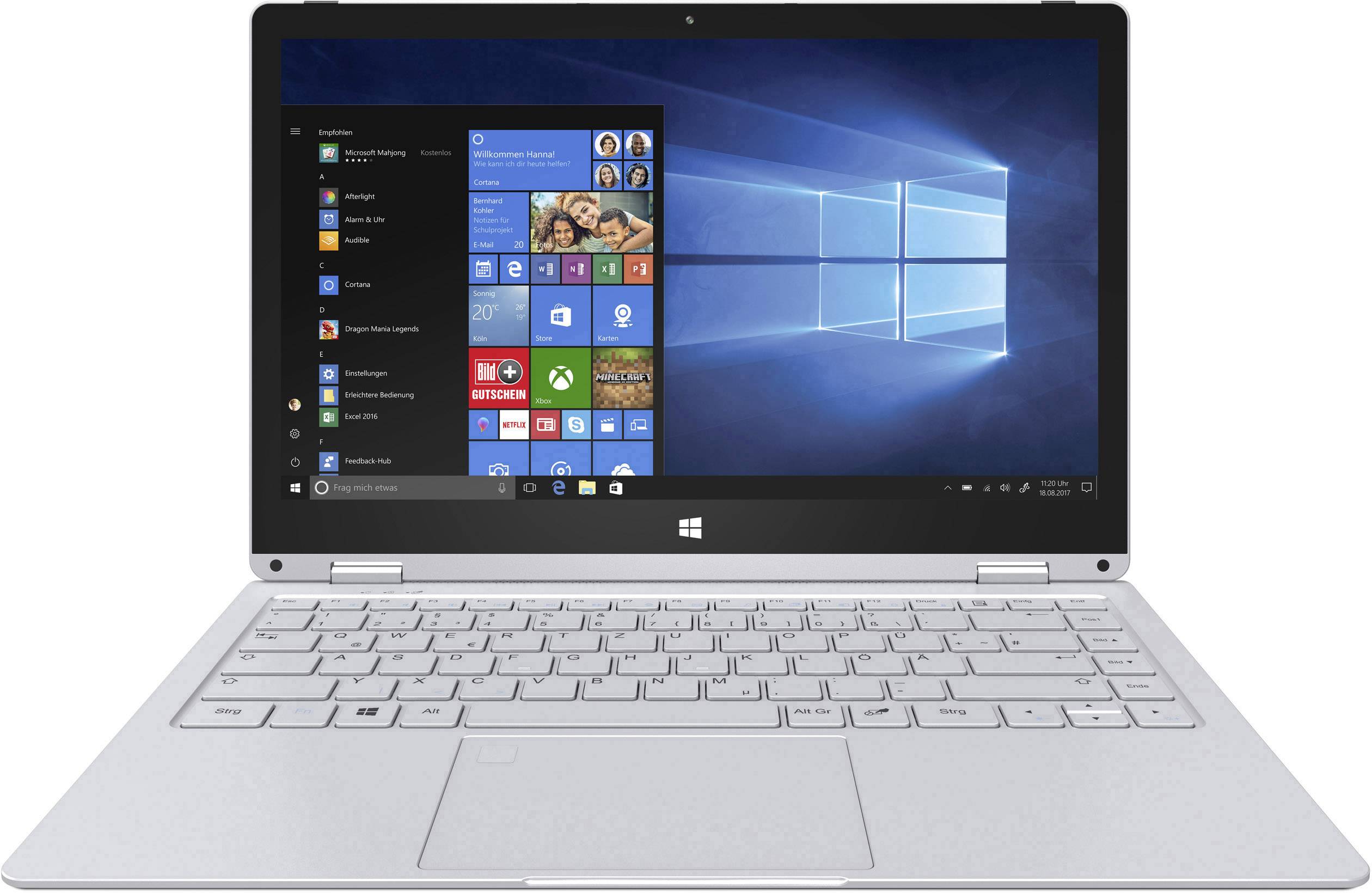 TrekStor® Primebook C13 33.8 cm (13.3 Zoll)  Full-HD+ Notebook Intel® Celeron® N3350 4 GB RAM 64 GB eMMC 64 GB SSD Intel HD Graphics 500 Win 10 Hom