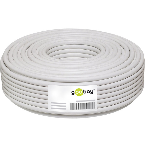 Goobay 67094 Koaxialkabel Außen-Durchmesser: 6.80 mm 75 Ω 100 dB Weiß 25 m