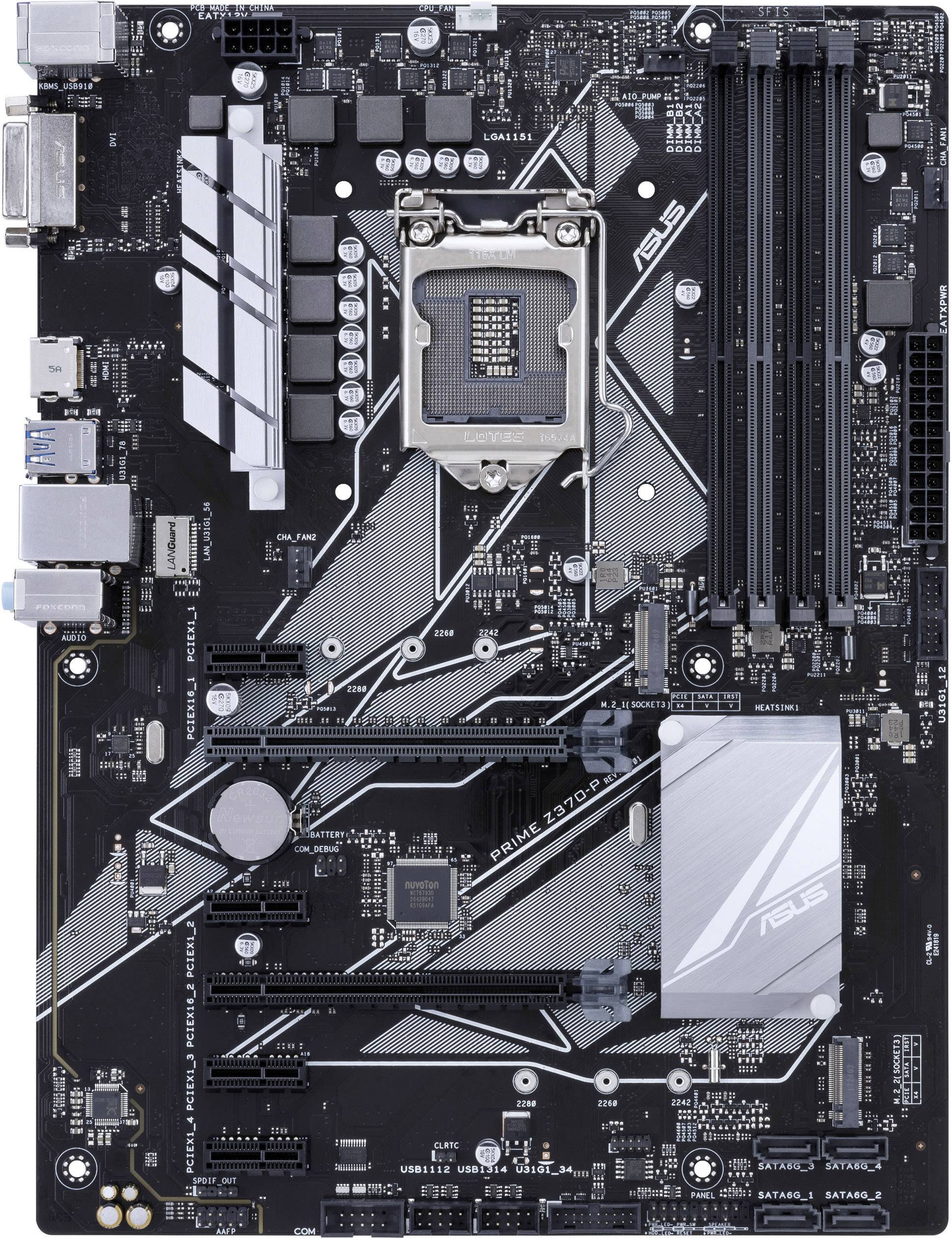 Asus Prime Z370-P Mainboard Sockel (PC) Intel® 1151v2 Formfaktor (Details) ATX Mainboard-Chipsatz Intel® Z370