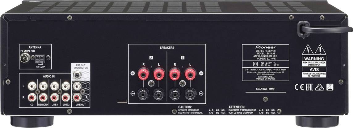 Pioneer SX-10AE-B Stereo Receiver 2x100 W Schwarz Bluetooth®