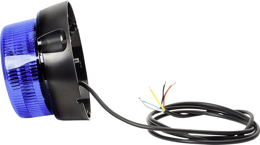 WAS Rundumleuchte W126 Double Flash 867.4DSYNC 12 V, 24 V über Bordnetz Schraubmontage Blau