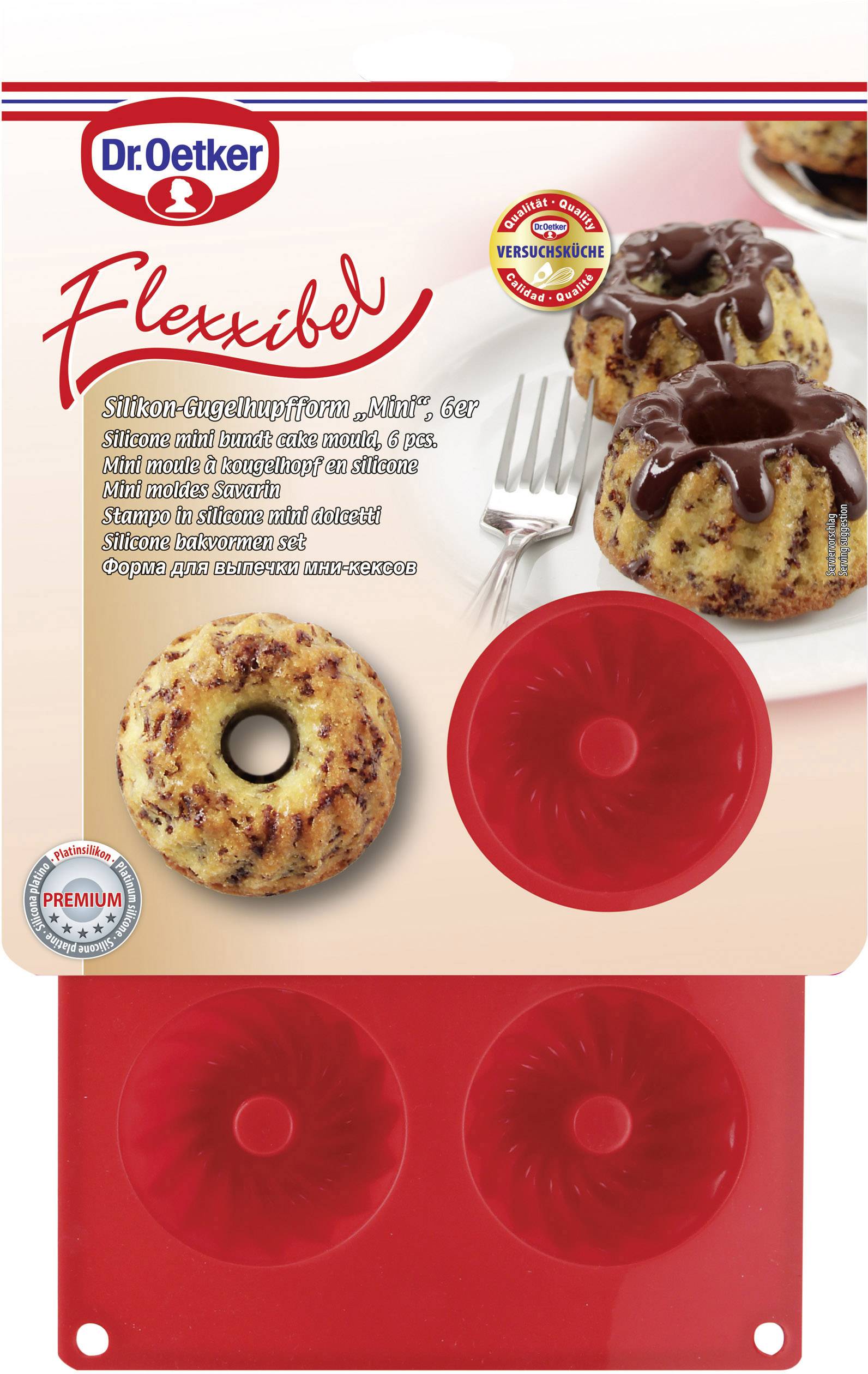 Dr. Oetker Gugelhupfform „Mini“ Silikon 6er