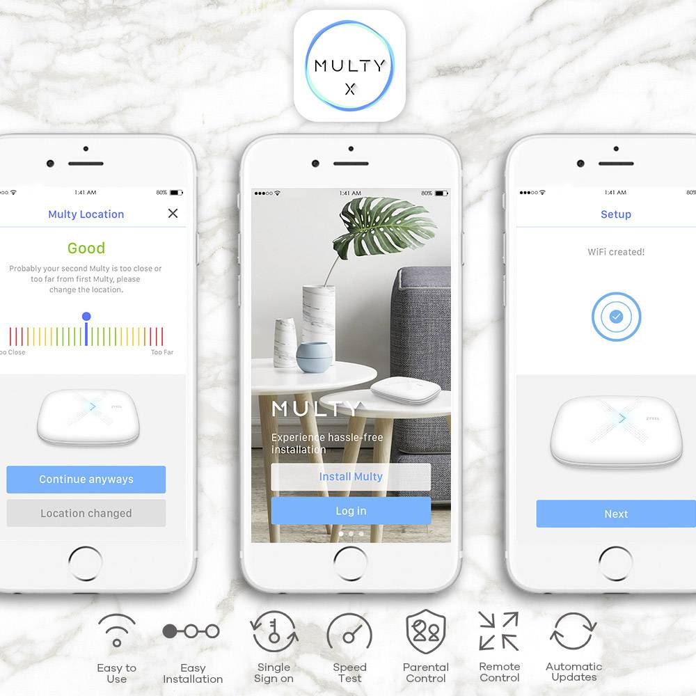 ZyXEL Multy X WSQ50 Tri-band Mesh WLAN System 2er-Pack Mesh-Netzwerk 2.4 GHz, 5 GHz