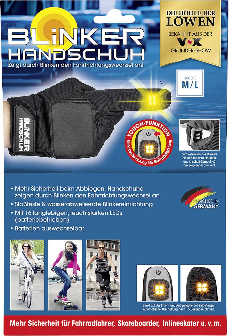 Blinker Handschuh 0501 Handschuhe Schwarz lang M/L