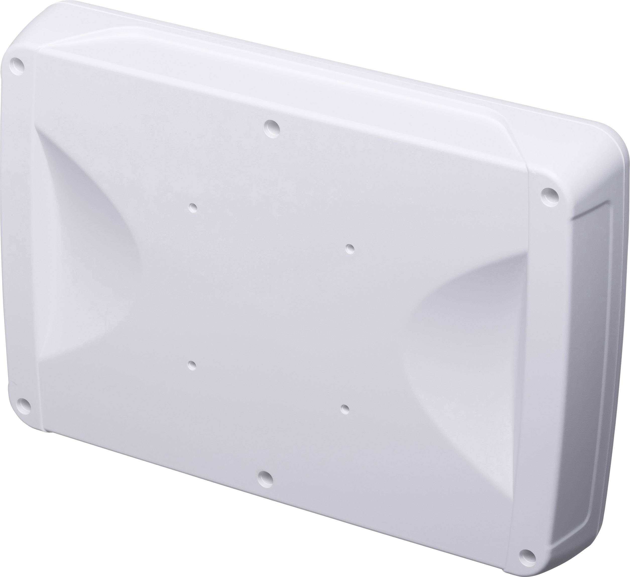 Weiße, rechteckige Kunststoffabdeckung mit abgerundeten Kanten und mehreren sichtbaren Schraubenlöchern.