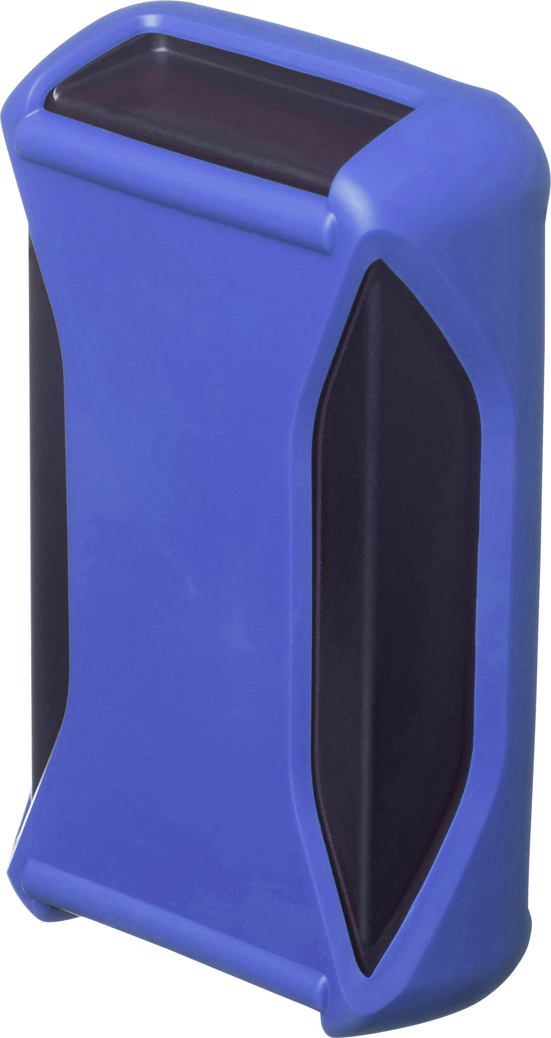 Blauer, schützender Gehäuse-Rahmen mit schwarzen Akzentflächen, vermutlich für ein kleines elektronisches Gerät.