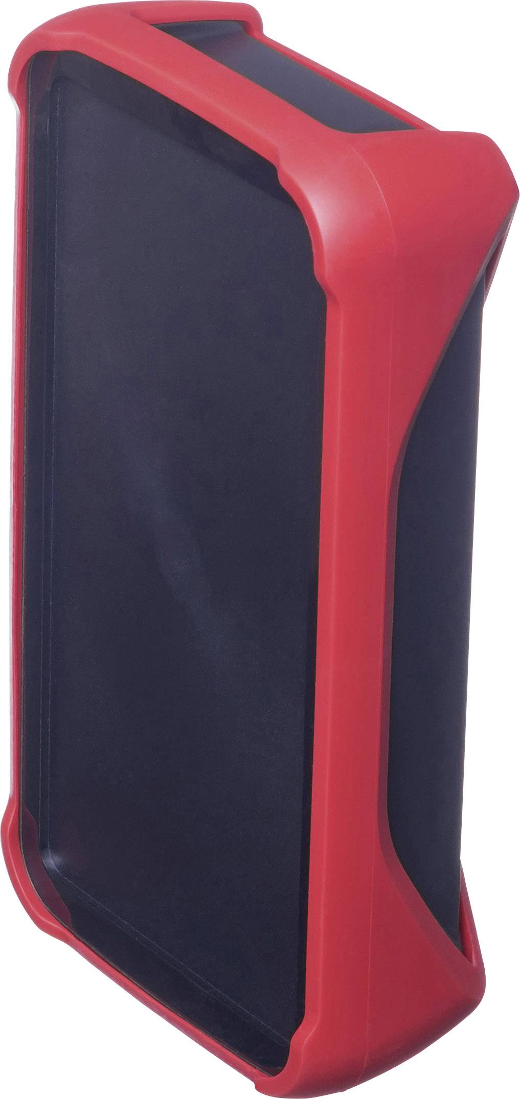 Rotes Smartphone-Case mit schwarzem Mittelteil, robustes Design, für den Schutz von Ecken und Kanten konzipiert.