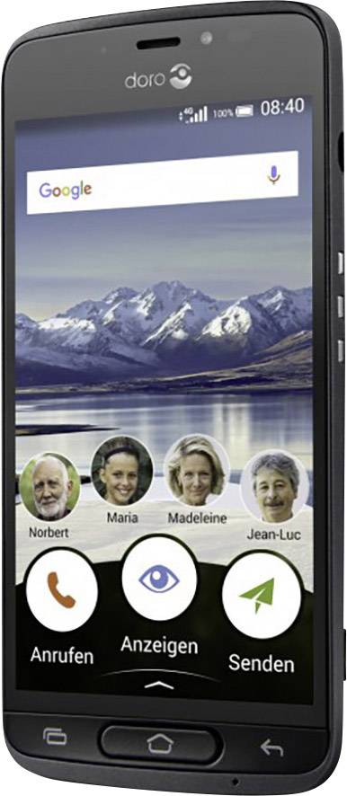 doro 8040 Smartphone 16 GB 5 Zoll (12.7 cm) Single-SIM Android™ 7.0 Nougat Schwarz