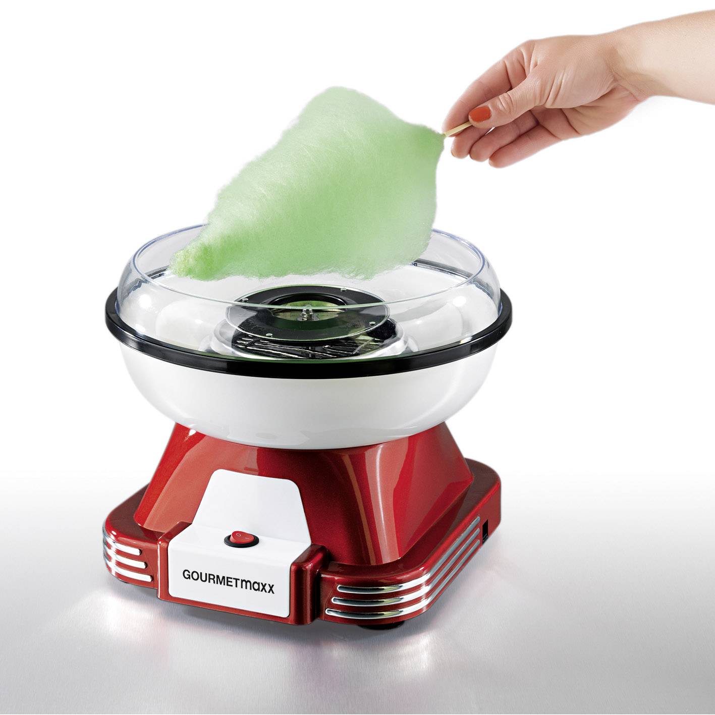 GourmetMaxx 07329 1607855 Zuckerwattemaschine Rot
