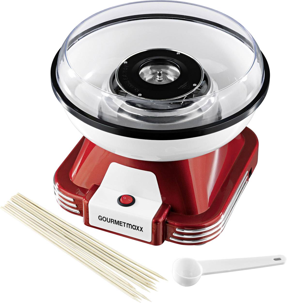 GourmetMaxx 07329 1607855 Zuckerwattemaschine Rot