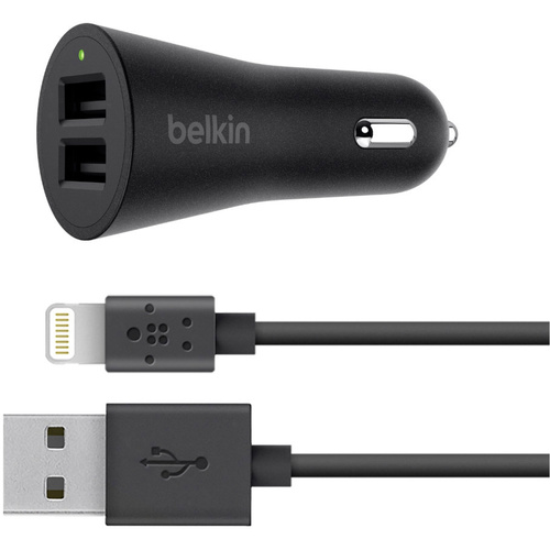 Belkin BoostUp Dual LTG F8J221bt04-BLK USB-Ladegerät KFZ Ausgangsstrom (max.) 4800 mA 2 x USB, Appl