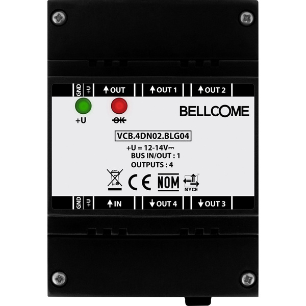 Bellcome Interphone vidéo filaire Boîtier répartiteur noir