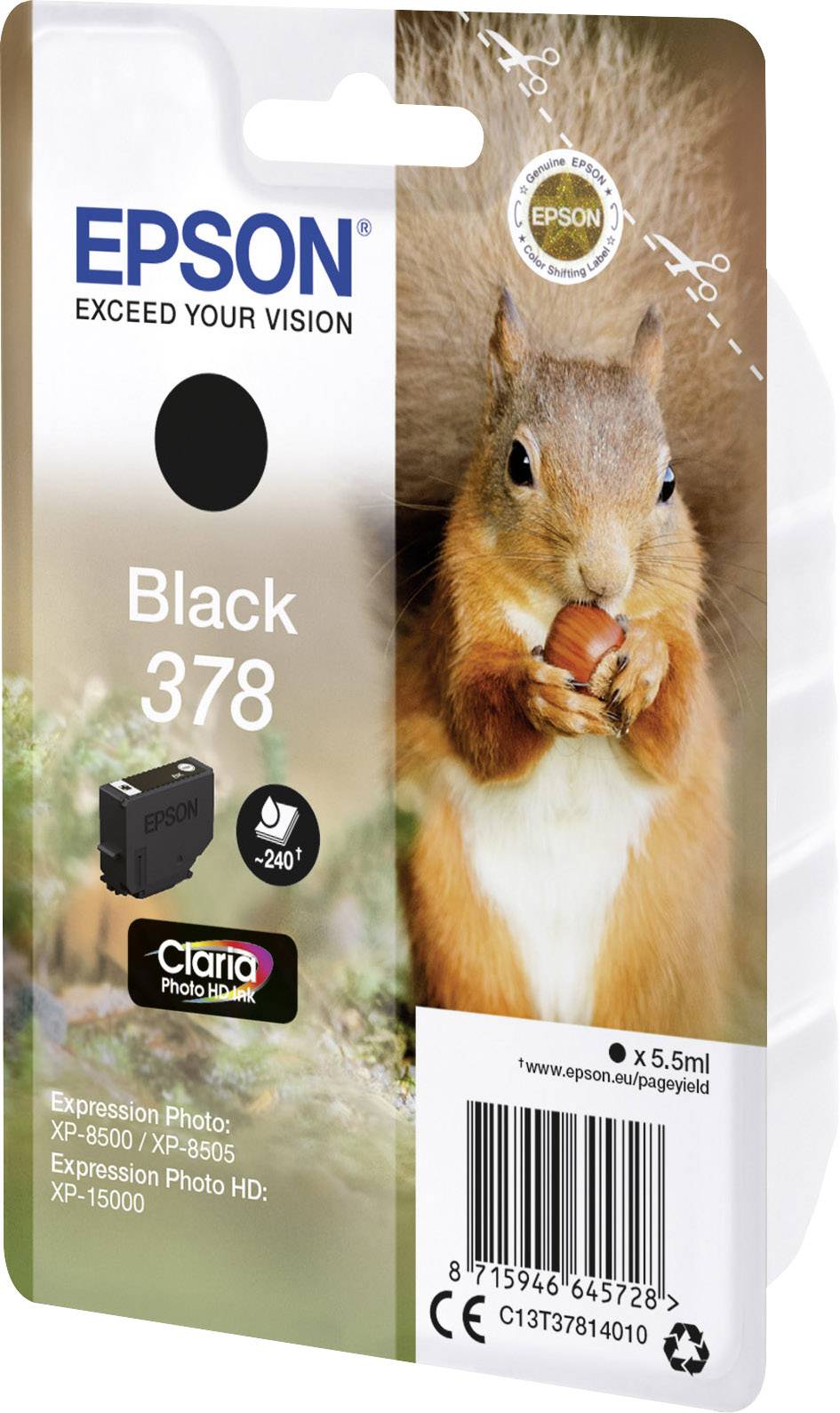 Epson Druckerpatrone T3781, 378 Original Schwarz C13T37814010