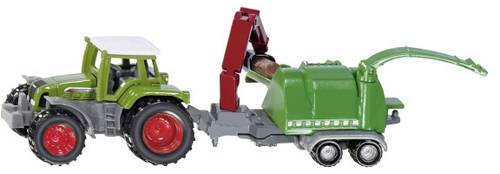 SIKU Spielwaren Traktor mit Holzhäcksler