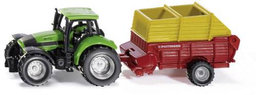 SIKU Spielwaren Traktor mit Pöttinger Ladewagen
