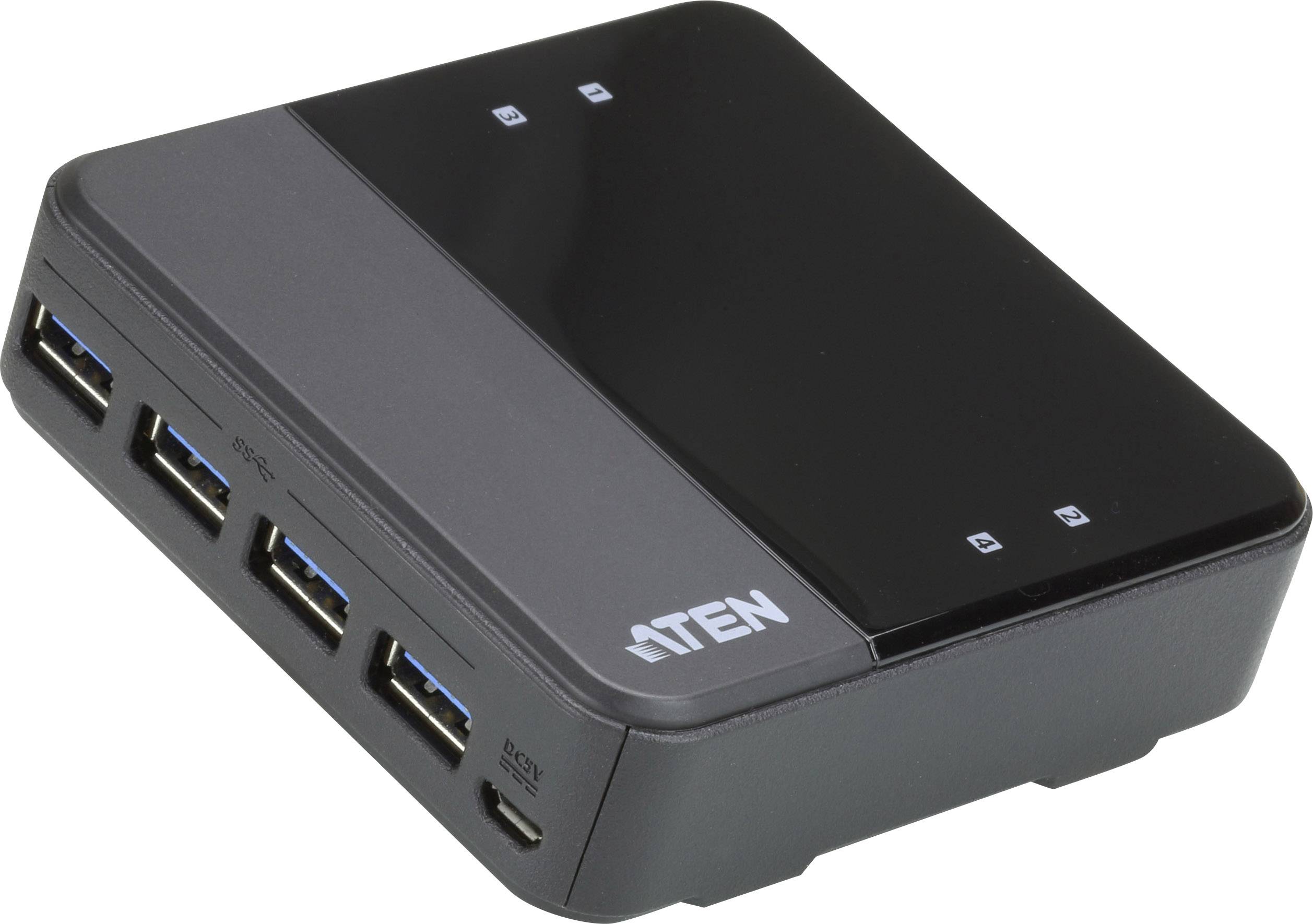 ATEN US434 4 Port USB 3.2 Gen 1-Umschalter (USB 3.0) Schwarz
