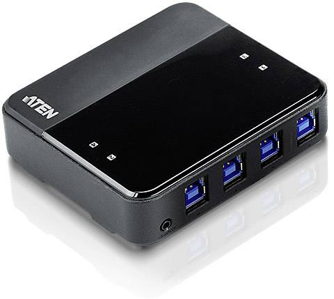 ATEN US434 4 Port USB 3.2 Gen 1-Umschalter (USB 3.0) Schwarz