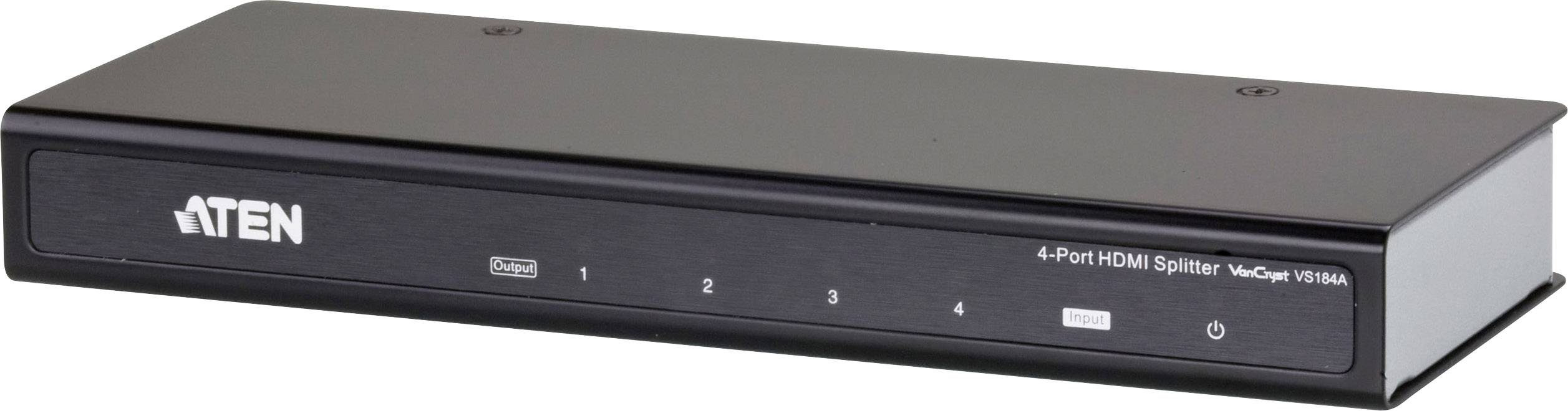 ATEN VS184A-AT-G 4 Port HDMI-Splitter 4096 x 2160 Pixel Schwarz