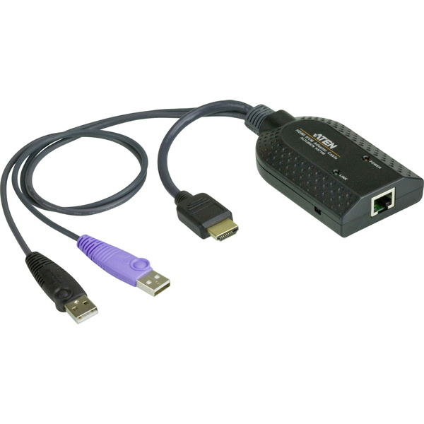 ATEN KVM Adapter [2x USB 2.0 Stecker A, HDMI-Stecker - 1x RJ45-Buchse] Schwarz